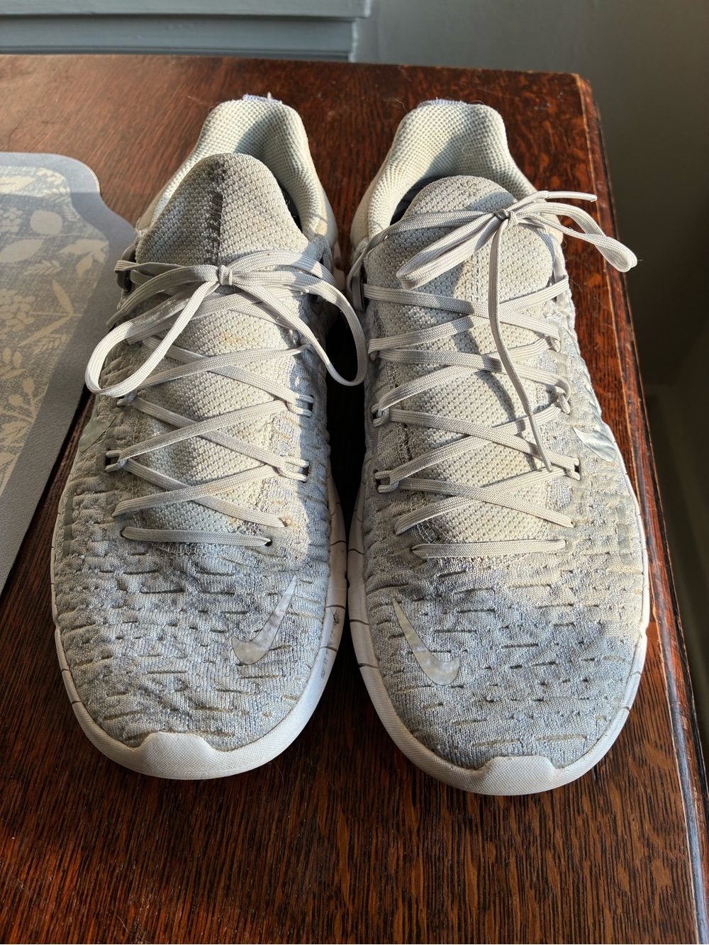Nike Women’s Light Gray Knit Training Sneakers